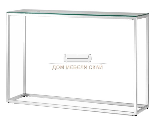 Консоль ТАУН 115x30, прозрачное стекло/сталь серебро