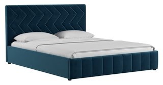 Кровать двуспальная Милана 160х200 с ПМ, лекко океан полуночно-синий