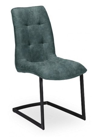 Стул металлический ONIX, замшевый зеленого цвета/черный каркас
