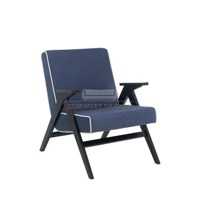 Кресло для отдыха Вест, венге/verona denim blue/кант verona light grey