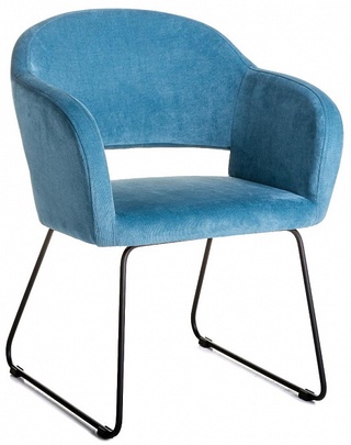 Стул-кресло Oscar, микровельвет голубого цвета/линк