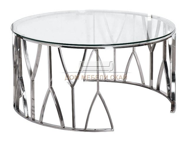 Журнальный стол с прозрачным стеклом (хром) 13RXCT3104-SILVER