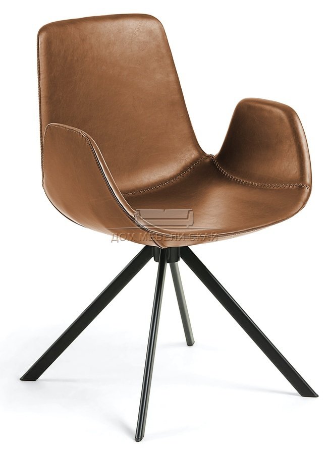 Стул-кресло Yasmin, экокожа светло-коричневого цвета