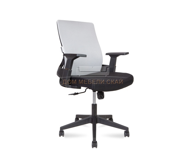 Кресло офисное Terra LB, черный пластик/серая сетка/черная ткань