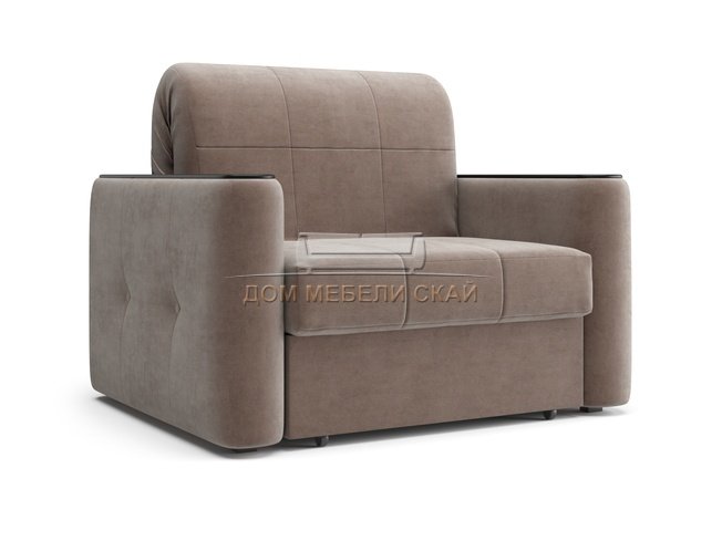 Кресло-кровать Ницца НПБ 800, velutto 22 коричневый/накладка венге