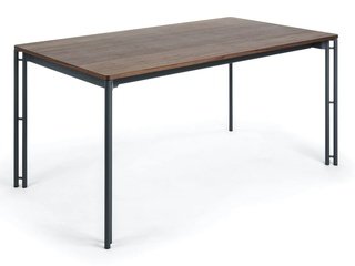Стол обеденный раздвижной Mahon 140(200)x90, графит/коричневый