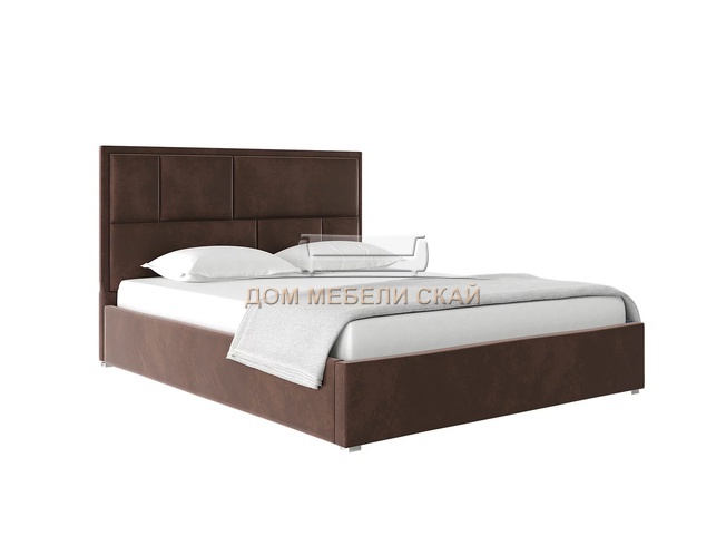 Кровать двуспальная 160х200 MADISON с ПМ, велюр шоколадный