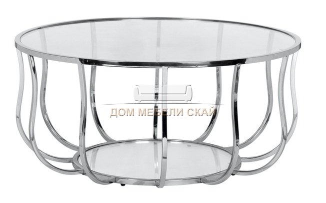 Журнальный стол стекло прозрачное/хром 13RXCT4033-SILVER