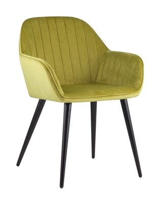 Стул-кресло Кристи, велюровый оливково-зеленого цвета