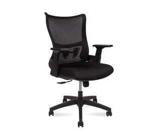 Кресло офисное Wave T LB, черный пластик/черная сетка/черная ткань