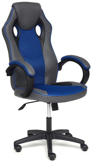 Игровое кресло Racer GT, синий/металлик