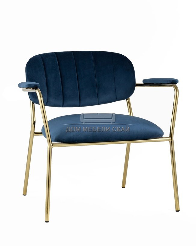 Кресло Кэрол, велюровый синего цвета
