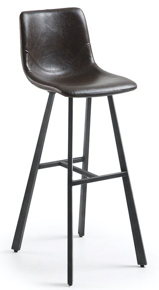 Барный стул Trac, экокожа темно-коричневого цвета