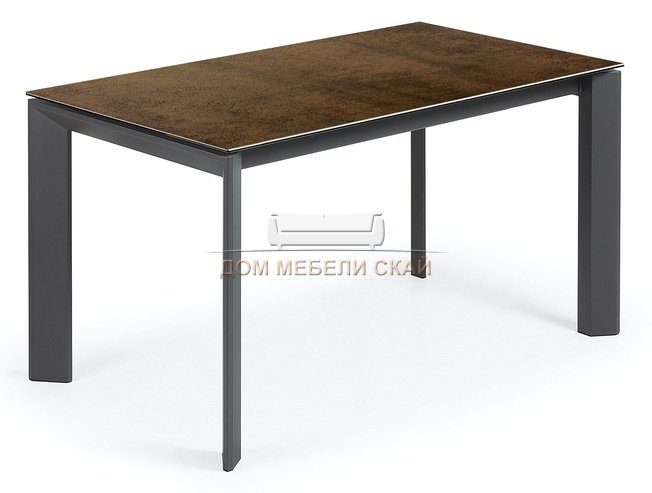 Стол обеденный раздвижной Atta 140(200)x90 антрацит, фарфор Iron Cort CC0185K10
