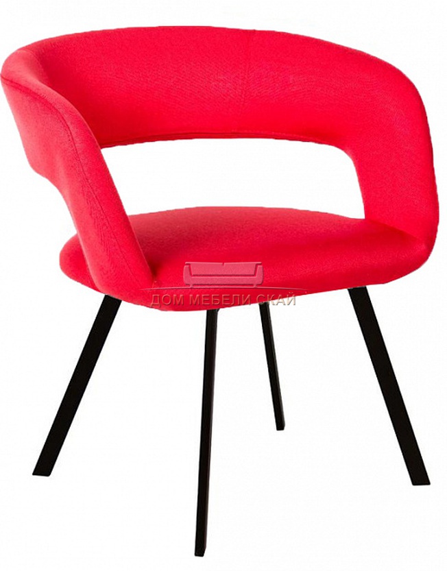 Стул-кресло Walter, велюровый красного цвета/арки черный