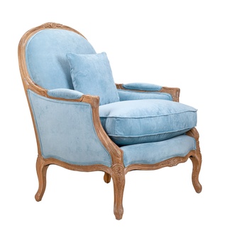 Кресло Aldo, светло-голубой велюр