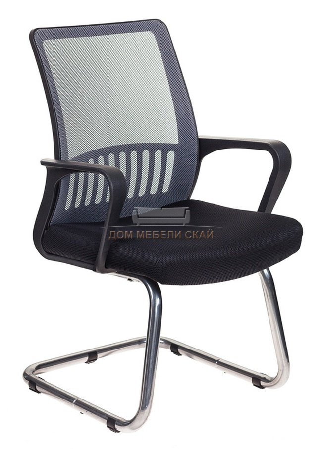 Кресло офисное MC-209, черная ткань/серая сетка