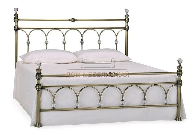 Кровать двуспальная металлическая  WINDSOR 160x200 см, античная медь