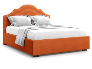 Кровать двуспальная 160x200 Madzore с подъемным механизмом, оранжевый велюр velutto 27
