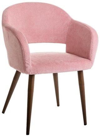 Стул-кресло Oscar, микровельвет розового цвета/тёмный орех