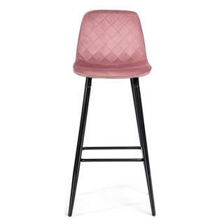Барный стул Capri, велюровый розового цвета pink/черный black