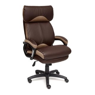 Кресло офисное Дьюк Duke, коричневая экокожа/бронзовая сетка