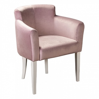 Стул-кресло Камилла, велюровый розового цвета/слоновая кость
