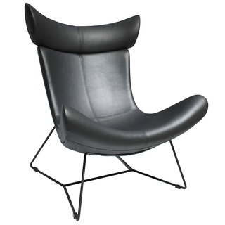 Кресло TORO Loft, прессованная кожа чёрного цвета