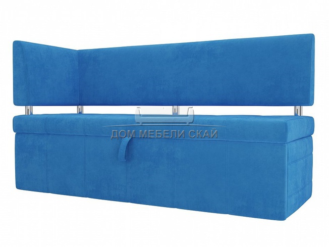 Кухонный диван Стоун с левым углом, голубой велюр