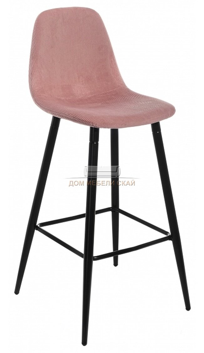 Барный стул Lada, велюровый розового цвета