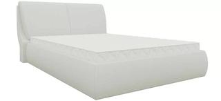 Кровать двуспальная 160x200 Принцесса с ПМ, белая экокожа