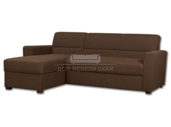 Угловой диван Виктория, коричневая рогожка