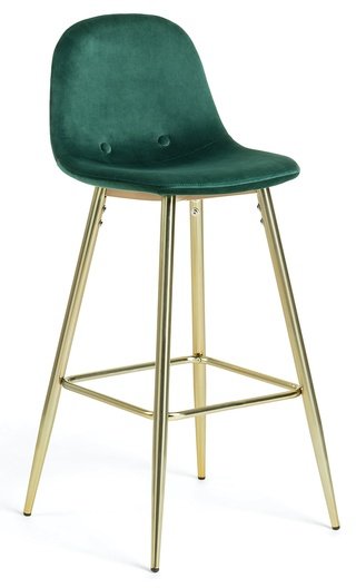 Барный стул Nilson, велюровый темно-зеленого цвета