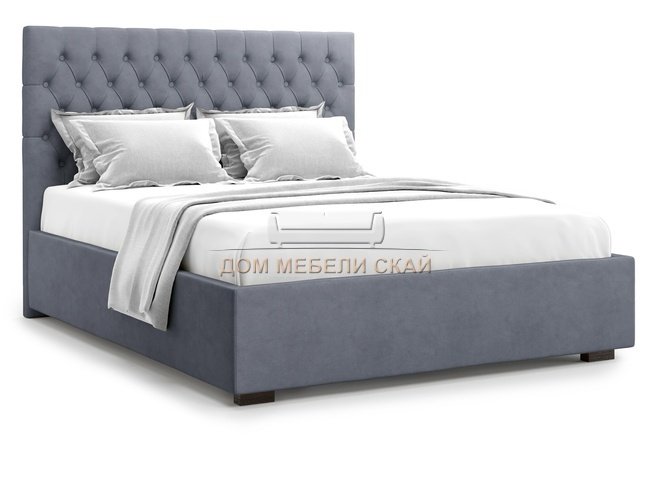 Кровать двуспальная 180x200 Nemi с подъемным механизмом, серый велюр velutto 32