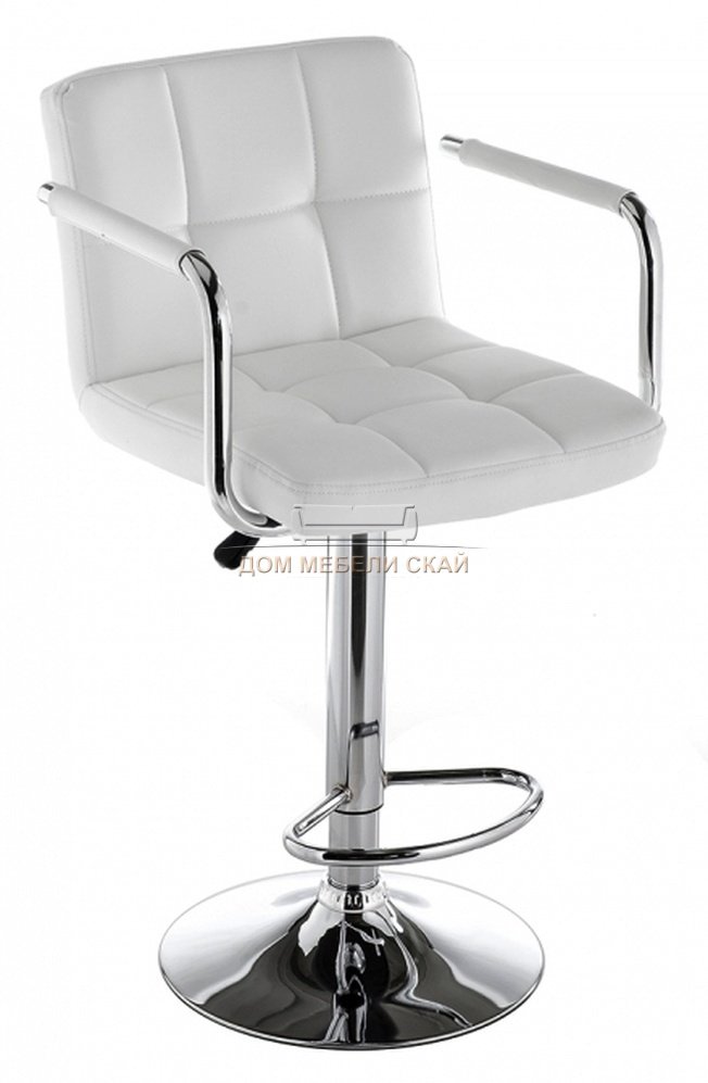 Барный стул Turit, экокожа белого цвета