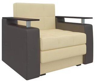 Кресло-кровать Мираж, бежевое/коричневое/экокожа