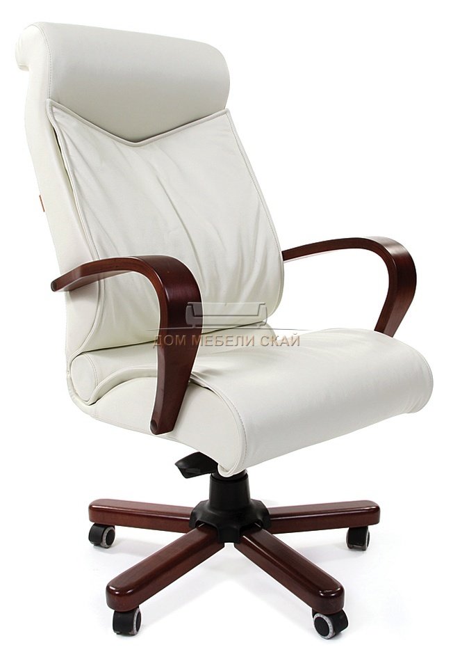 Офисное кресло Chairman 420 WD, кожа белая