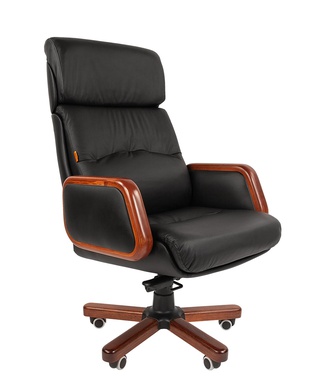 Офисное кресло Chairman 417, черная кожа