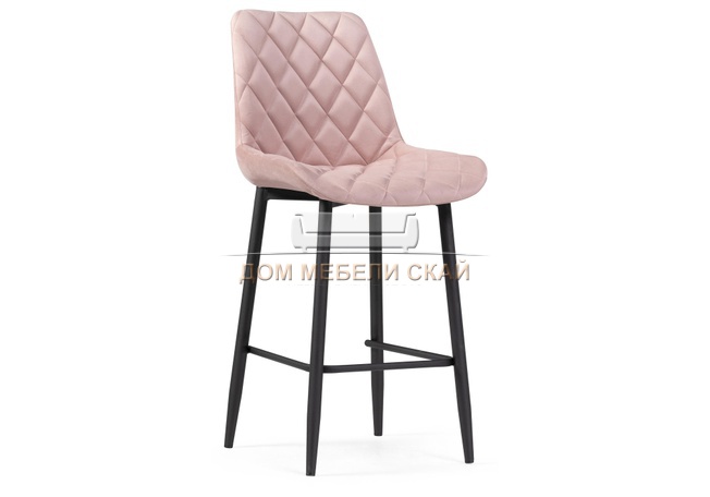 Полубарный стул Баодин, велюр розовый/черный