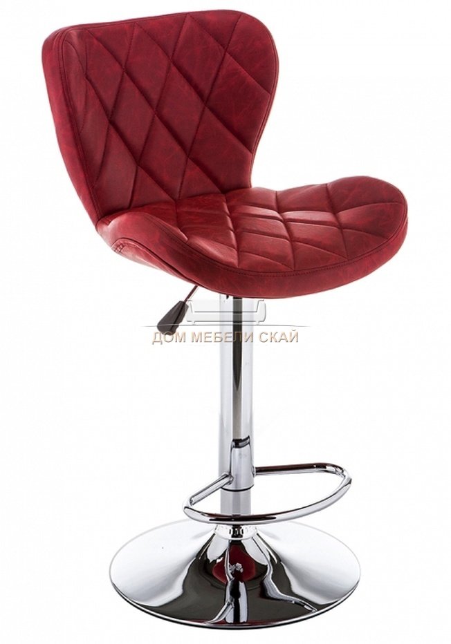 Барный стул Porch, экокожа красного цвета