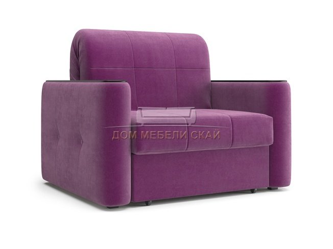 Кресло-кровать Ницца НПБ 800, velutto 15 фиолетовый/накладка венге