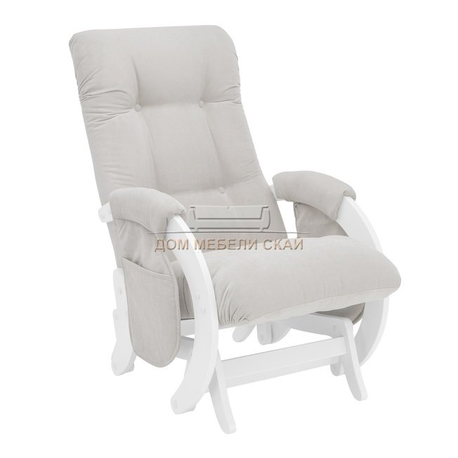 Кресло для кормления Milli Smile с карманами, молочный дуб/verona light grey