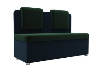 Кухонный диван Маккон 2-х местный, зеленый/голубой/велюр