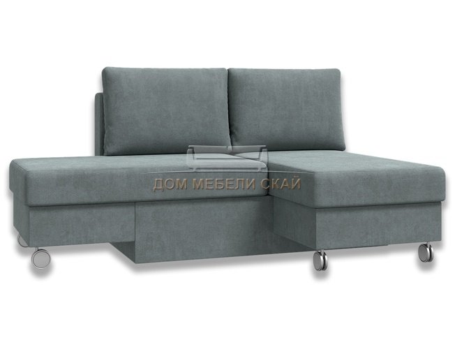 Угловой диван-кровать Лира трансформер, серый велюр