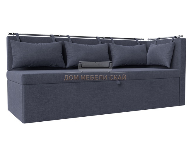 Кухонный угловой диван со спальным местом правый Метро, серый/рогожка