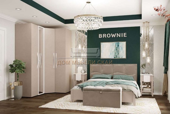 Спальня Brownie комплект 3, мокко/белый