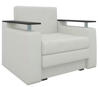 Кресло-кровать Мираж, белое/экокожа