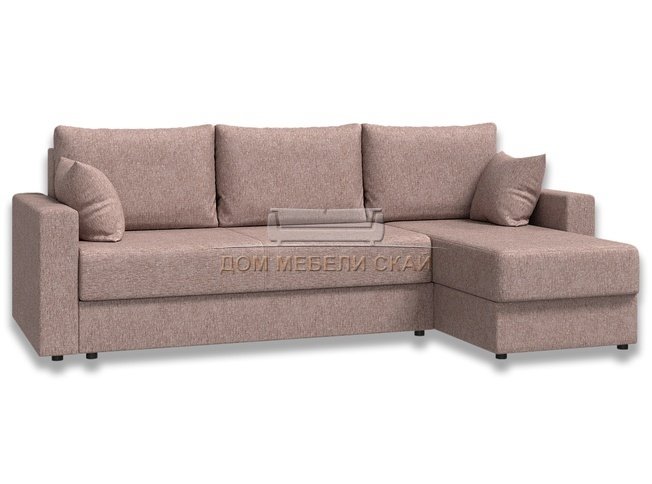 Угловой диван-кровать Лира с боковинами, карамельный/рогожка