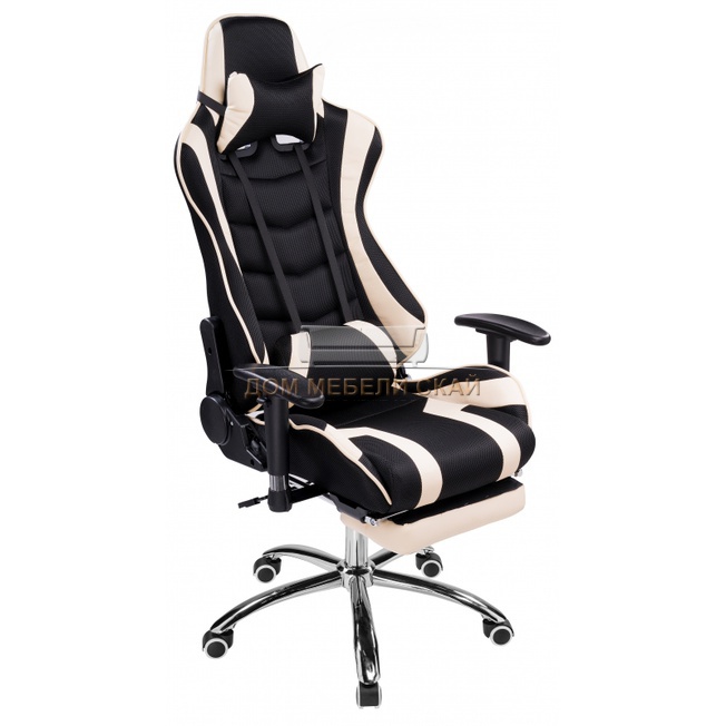 Компьютерное кресло Kano 1, экокожа черно-кремовая cream/black