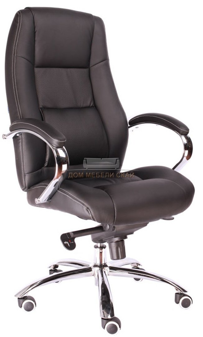 Кресло офисное Kron M, кожа черная